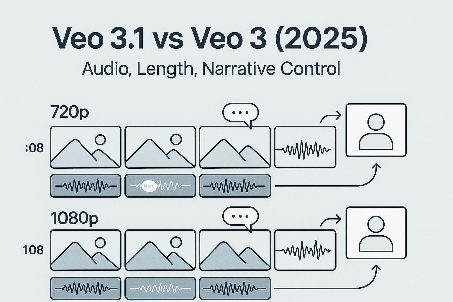 Veo 3.1 vs Veo 3 (2025): Audio, Length, and Narrative Control Compared